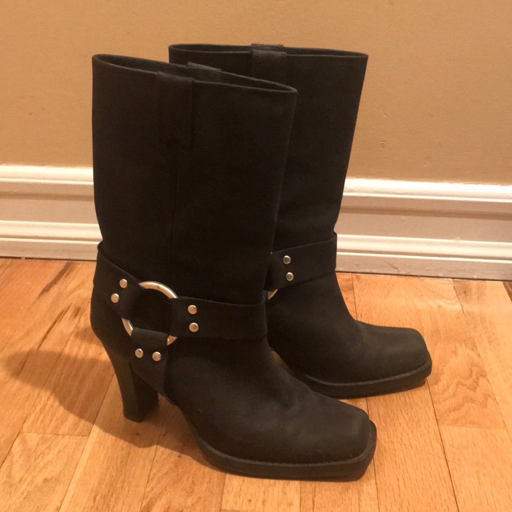 Micheal kors leather motorcycle boots